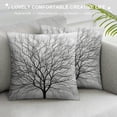 thumbnail image 3 of JEUXUS  Tree Throw Pillow Cushion Cover, Old Withered Oak Crown Without Leaves Tree Branches Rustic Theme Illustration, Decorative Square Accent Pillow Case, Charcoal Grey, 3 of 5