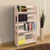 Yescom Wood Bookcase Bookshelf Hollow Out Storage Organizer Display Shelving Wood Color Furniture 4/ 5 Tiers
