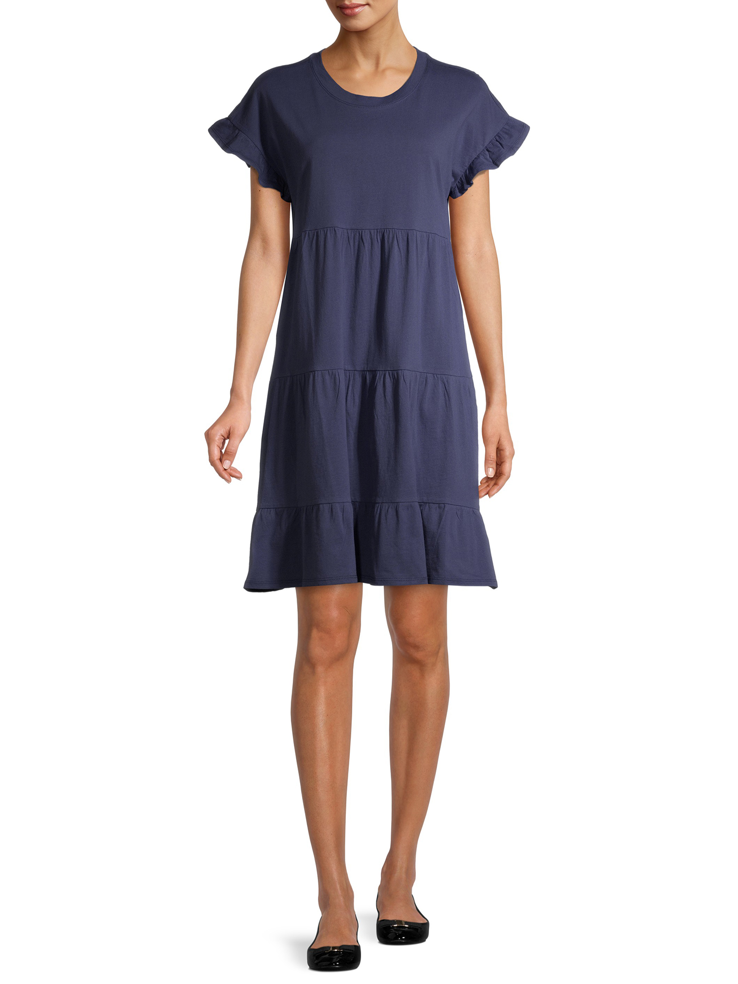 Time and Tru Women's Tiered Knit Dress - image 4 of 7
