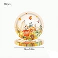 thumbnail image 3 of Fall Party Supplies Kit, 81 PCS Thanksgiving Disposable Dinnerware with Pumpkin and Maple Leaves, 20 PCS 7" & 9" Plates, Cups, Napkins, 1PC Tablecloth, for Autumn Harvest,Holiday, 3 of 6