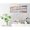 thumbnail image 6 of 3-Piece Blue Beach Canvas Wall Art Set, Sunset Ocean Waves Seascape Prints, Framed & Ready to Hang Decor for Living Room Bedroom Bathroom, 6 of 6