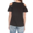thumbnail image 3 of White Mark Casual Cold Shoulder Lace Trim Knit Blouse, Women's, 3 of 6