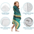 thumbnail image 7 of Teal and Gold Marble Swirls Pattern Hooded Bath Towel，60"x35" for Ages 3 To 12 Kids, Quick Dry Lightweight Soft Microfiber Hood Beach Towel Cover Up for Kids, 7 of 7