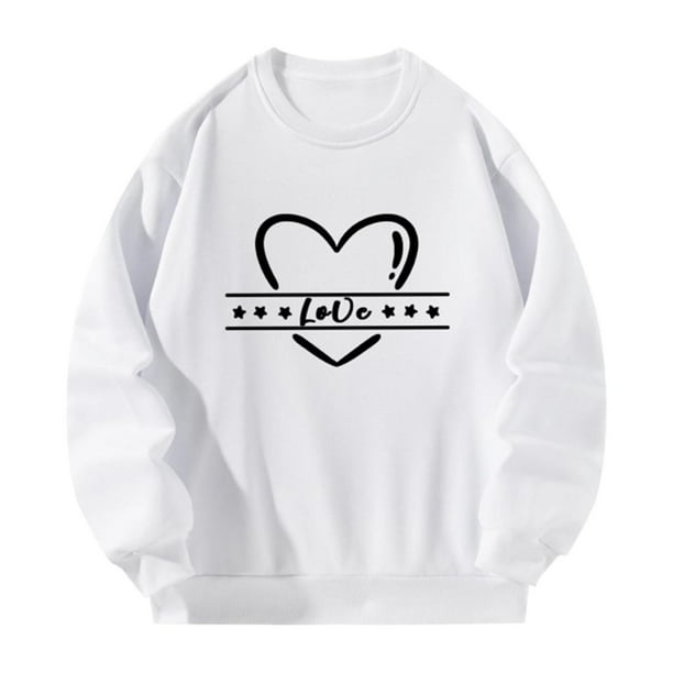 Sudadera para mujer, jersey para mujer y niña, sudadera de cuello redondo, tops casuales, camisa M