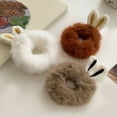 thumbnail image 4 of D-GROEE Hair Elastics Scrunchies Plush Bunny Ears Scrunchy Bobbles Soft Elegant Elastic Hair Bands Hair Ties, 4 of 8