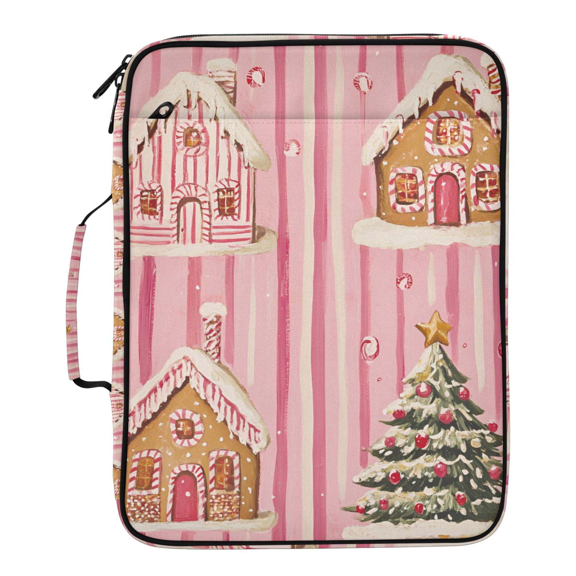 FORMRS Accordion File Folder A4 Size 7-Pocket Expanding Document Organizer Bag with 3 Ring Binder, Gingerbread Houses