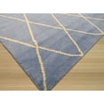 thumbnail image 2 of Tapis Marocain en Treillis de Transition Bleu Laine Noué à la Main, 2 of 4