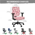 thumbnail image 5 of SCRAWLGOD Love Cow Print Elastic Computer Chair Slipcover with Arm Rest Slipcovers Easy to Remove Desk Chair Cover Washable Swivel Chair Protector, 4 Pcs Set, 5 of 7