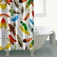 thumbnail image 5 of Extra Long Boho Shower Curtain 72x84 Inches - Vintage Floral & Tropical Leaves Pattern, Waterproof Bohemian Bathroom Decor with 12 Hooks, Tribal Rustic Style, 5 of 5