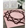 thumbnail image 2 of Ahgly Company Indoor Round Patterned Brown Red Area Rugs, 6' Round, 2 of 6