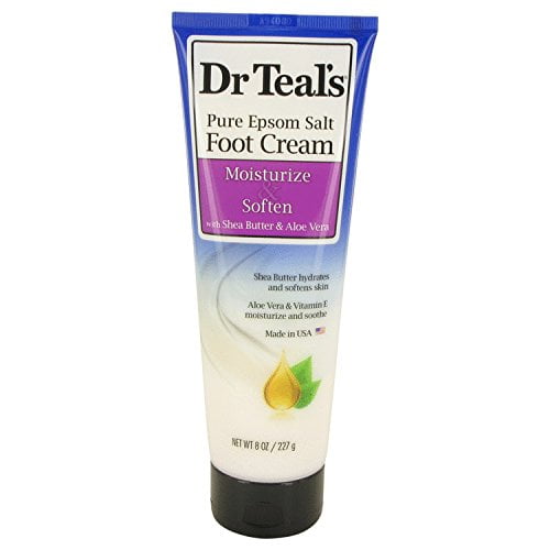 Crema para pies con sal pura de Epsom de Dr Teal's Crema para pies con sal pura de Epsom con manteca de karité, aloe vera y vitamina E de Dr Teal's Perfume para mujer Crema para pies con sal pura de E