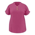 thumbnail image 6 of Tauxra Women's Short Sleeve Button Down Top, Casual Button Up Shirt, Polyester Blouse for Everyday Wear, Versatile Style for Office, Social Events, and Vacation, Comfortable, 6 of 6