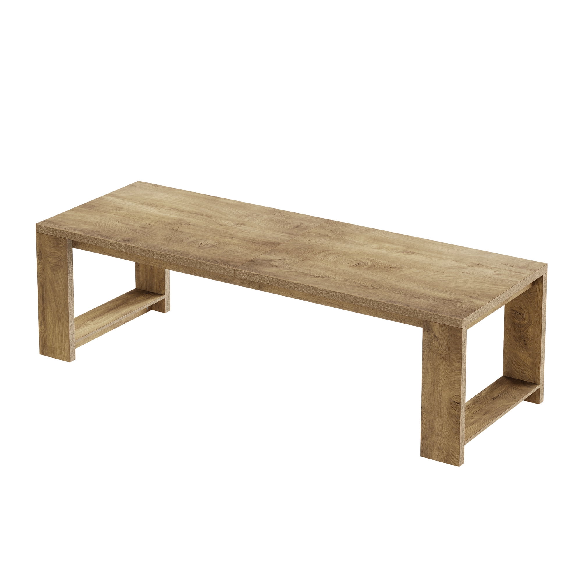MAYEERTY 86.61" Spacious Dining Table, Sturdy Wide Legs Multifunctional Desk with Easy Assembly