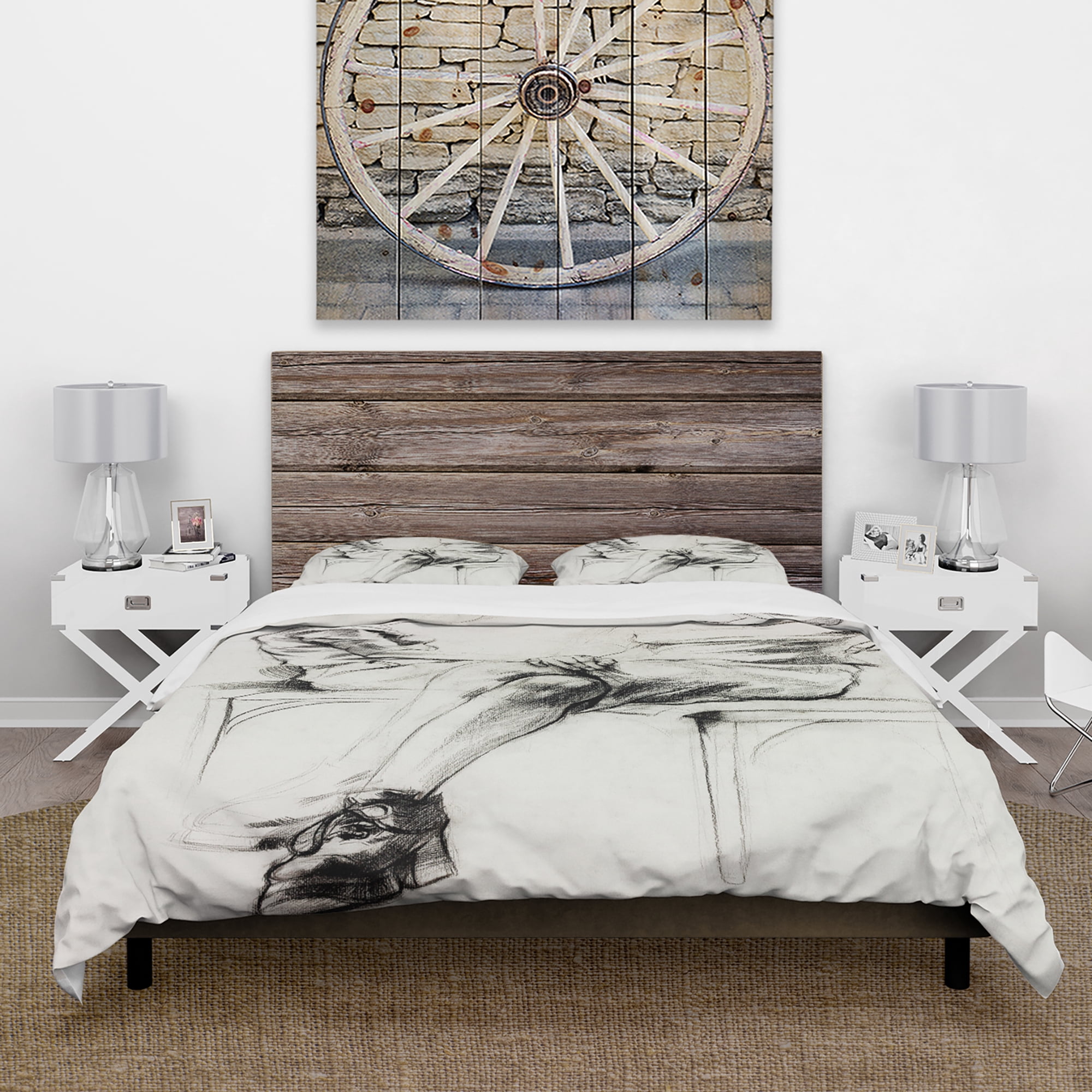 Designart 'Woman sketch' Glamour Duvet Cover Set