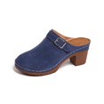 thumbnail image 4 of Blue Women Slide Slippers With Closed Toe And Block Heel For Spring Summer Casual Outdoor Comfortable Slip On, 4 of 9
