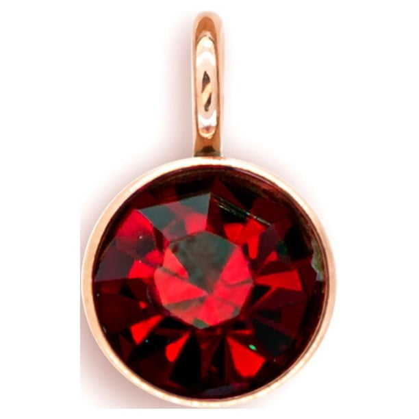 Sonducket Piedra de nacimiento, joyería redonda de oro rosa, accesorios hechos a mano DIY, collar de gota, llaveros, colgantes de recuerdo, Ropa, zapatos y accesorios Miscelánea color rojo oscuro