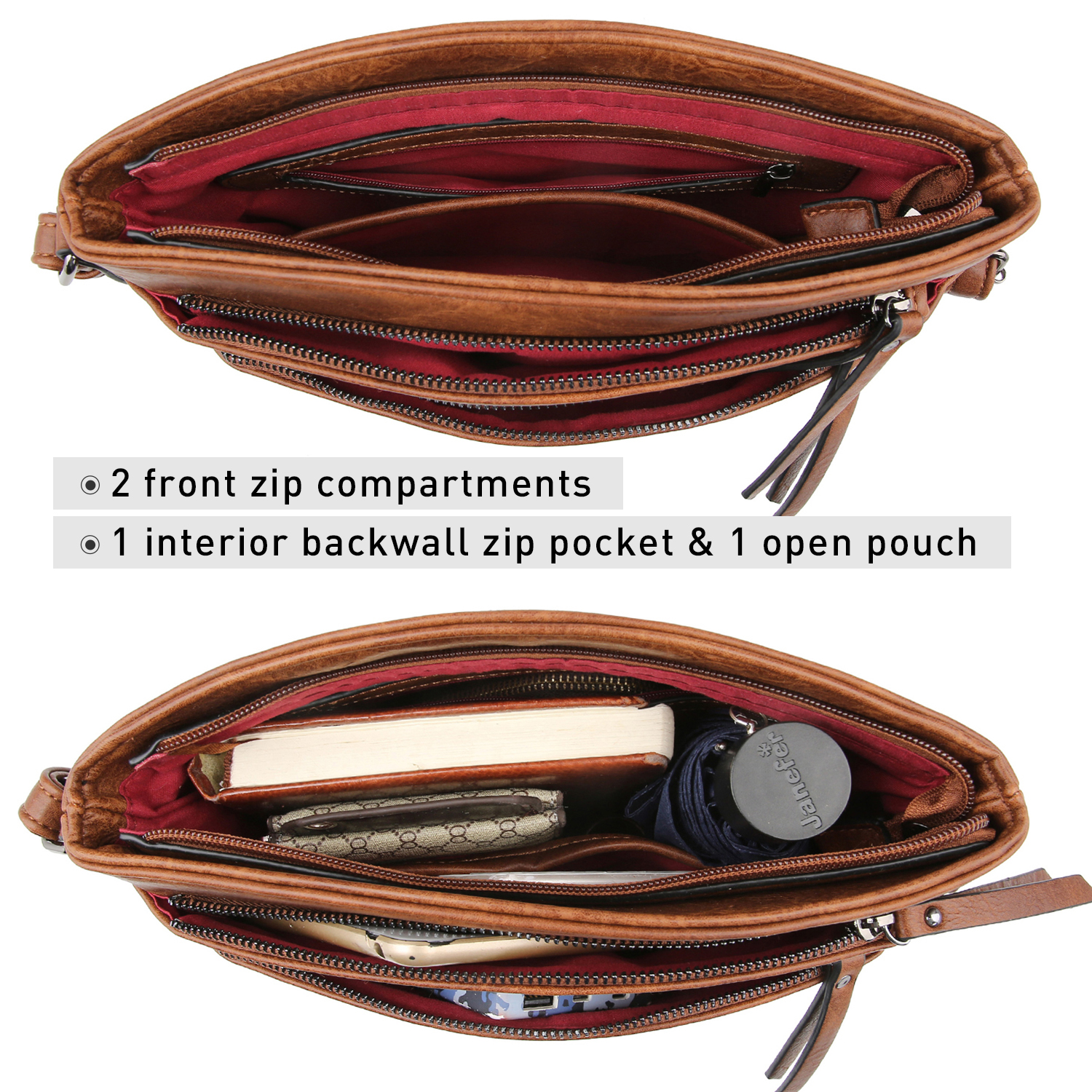 VONMAY Women's Crossbody Bags Multi-pockets Crossover Shoulder Bags
