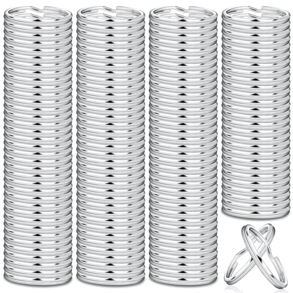 DESIGNICE 100 Pack Keyrings, Split Key Rings Bulk for Keychain and Crafts (1 Inch)