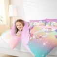 thumbnail image 3 of Erosebridal Kawaii Unicorn Kids Queen Comforter Set,Dreamy Princess Style Bedding Comforter Set For Girls,Reversible Pink 3-Piece, 3 of 7