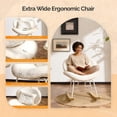 thumbnail image 6 of WLTER 25.6" Extra Wide Criss Cross Nursery Rocking Chair,Cute Curved 115° Reclining Armless Glider,Teddy Small Rocker w/Pillow & Solid Wood for Indoor,Bedroom, Living Room,Teddy Fleece,White, 6 of 8