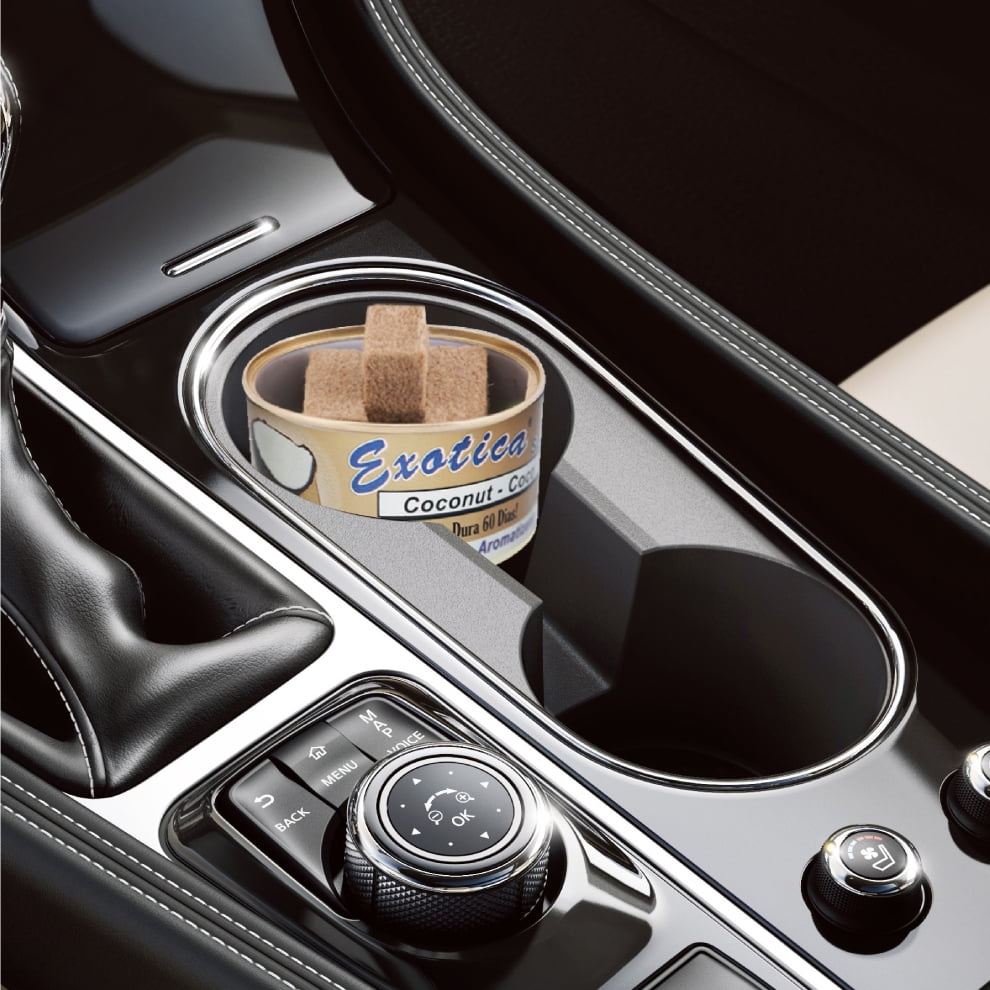 Exotica Car Air Freshener | Spill-proof Can | Organic | For Home & Auto | Long Lasting Freshness | (Pack of 12) (Coconut)