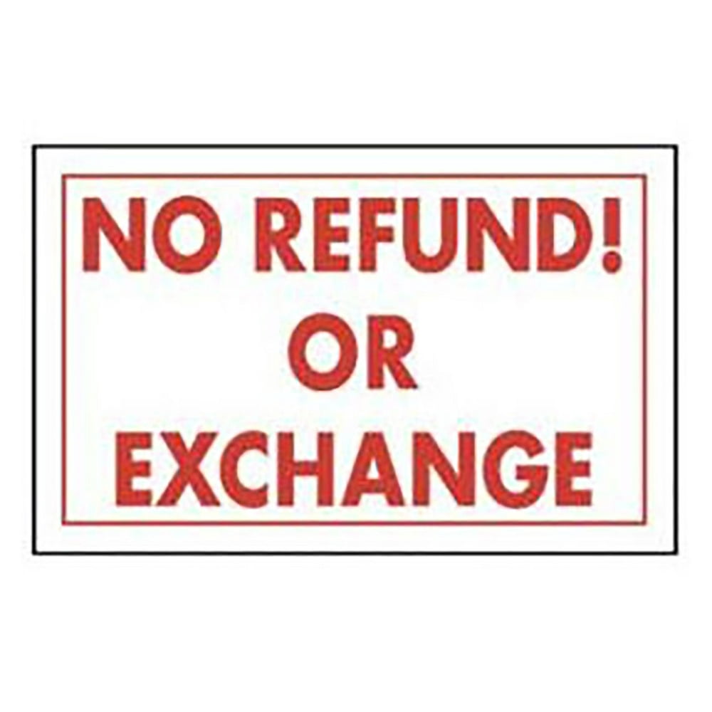 No Refund! Or Exchange Policy Sign Card Pack of 3