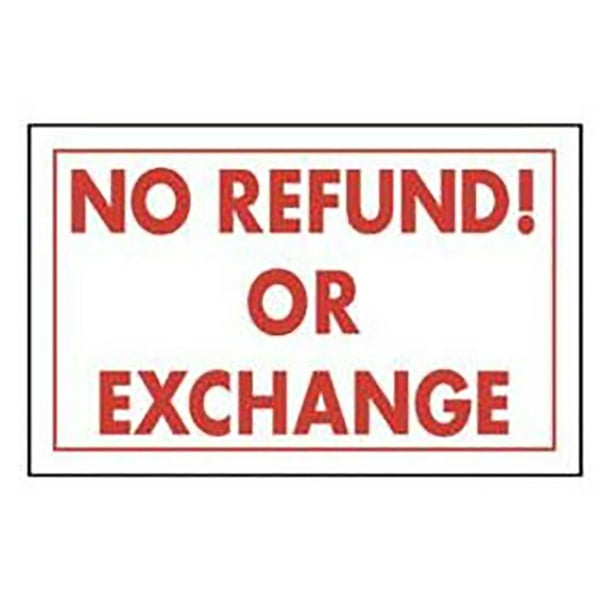 No Refund! Or Exchange Policy Sign Card Pack of 3