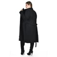 thumbnail image 3 of Abrigo largo con cinto Roman Fashion /Tallas Extras, 3013 (Negro) negro 42, 3 of 5