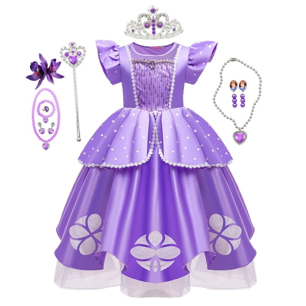 Vestido de Sofía para niña, disfraz de princesa para fiesta de cumpleaños, púrpura, Sophia, Cosplay de Halloween para bebé, ropa de lujo Fivean unisex