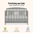 thumbnail image 7 of Dream On Me Odelle 5-in-1 Convertible Crib, Converts from Baby Crib to Toddler Bed, Day Bed, Kids Bed and Full Size Bed, Three Adjustable Mattress Height Positions, in Sea Grass, 7 of 7