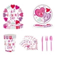 thumbnail image 4 of Favor de fiesta,Bodas Precioso Corazón Platos De Papel Tenedores Servilletas,Platos y vasos desechables para fiesta del día de San Valentín,Servilletas y cubiertos para San Valentín,Día de mayimx Favor de fiesta, 4 of 9