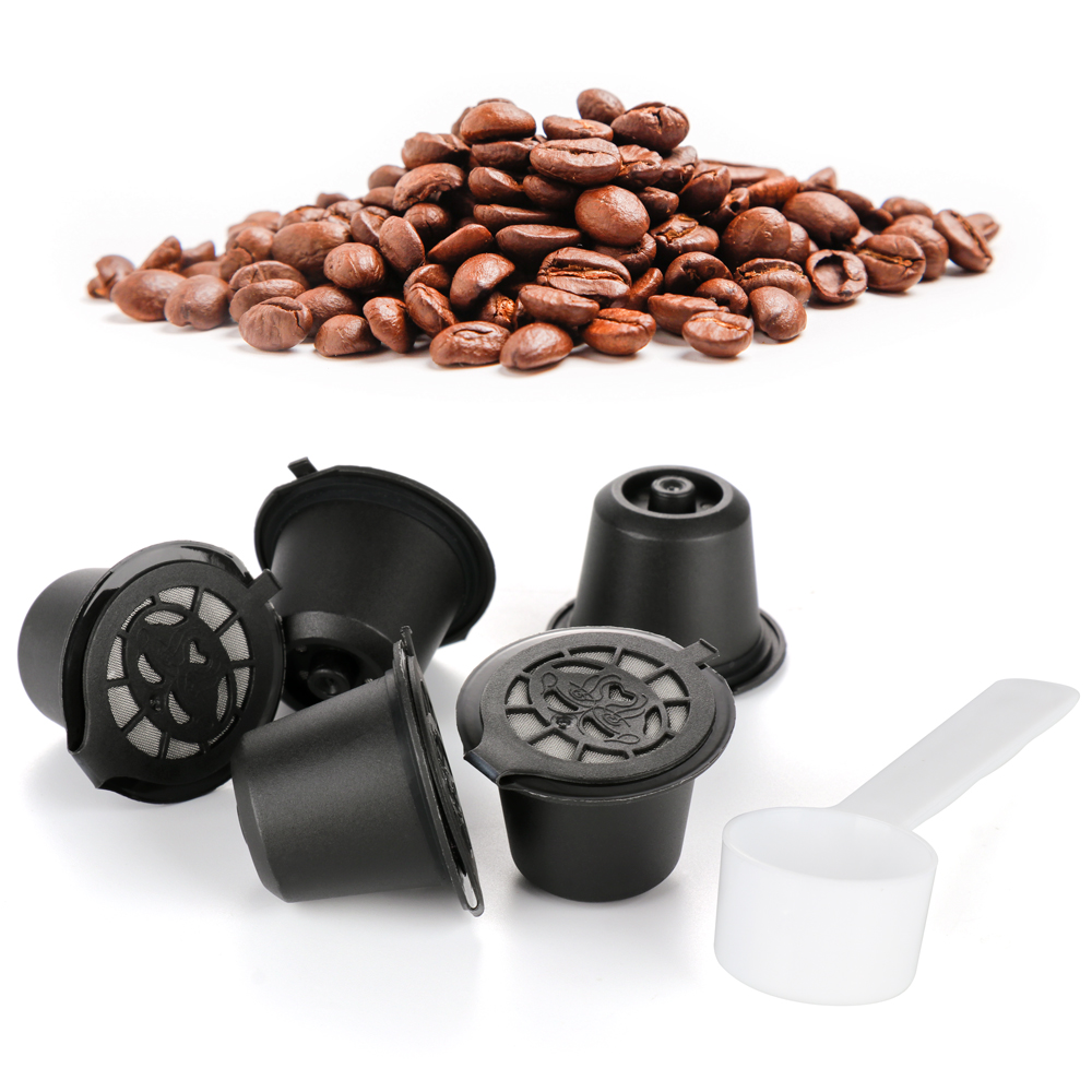 5 Pcs Reusable Coffee Capsule Filters Set Compatible with Nespresso