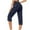 Navy, variant on gbyLJF Women's Cargo Capris High Waist Drawstring Hiking Casual Travel Summer Pants for Women with Multiple Pockets Khaki M
