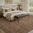 thumbnail image 6 of SIXHOME 6'x9' Vintage Distressed Area Rug Soft Washable Non-Slip Carpet American Classic Retro Rug with Geometric Rugs for Living Room Bedroom Neutral Home Decor Red, 6 of 7