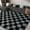 Black and gray, variant on SARAG Rugs For Living Room Bedroom, 5x7ft White And Pink Checkered Area Rug, Fluffy Soft Washable Carpet, Modern Non-Slip Shag Carpets For Dorm Decor Aesthetic, Nursery, Playroom