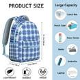 thumbnail image 6 of Waterproof School Backpack with Plaid Print - Ergonomic Student Backpack with Spinal Support & Breathable Straps for Teens and College Students, 6 of 6