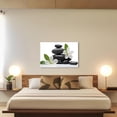 thumbnail image 4 of ZHONGYUTONG Zen Canvas Wall Art Black Stones with Magnolia Blossoms Picture Prints Nature Spiritual Painting Spa Artwork for Meditation Room Decor Framed (28.00" x 42.00"), 4 of 6