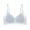 Blue, variant on Ice Silk Seamless Bras for Women Seamless Full Cover Support V Neck Bras Plaid Sheer Scalloped Lace Trim Bralette with Adjustable Straps Blue XL