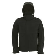 B&C Mens Hooded Softshell Breathable, Waterproof & Windproof Jacket (Fleece Lining)