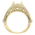 thumbnail image 2 of 14K Yellow Gold Natural Morganite Split Shank Ring Cushion 7x7mm Diamond Accent, size 6, 2 of 4