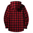 thumbnail image 3 of Boys Flannel Hoodie Shirts Kids Casual Button Plaid Jackets Long Sleeve Trendy Hooded Fall Shirts with Pocket 4-5Y, 3 of 7