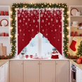 Swag Curtains, Christmas Snowflake Red Back Rod Pocket Window Topper ...