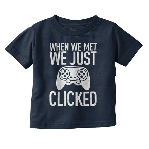Just Clicked Funny Video Gamer Nerd Toddler Boy Girl T Shirt Infant Toddler Brisco Brands 12M