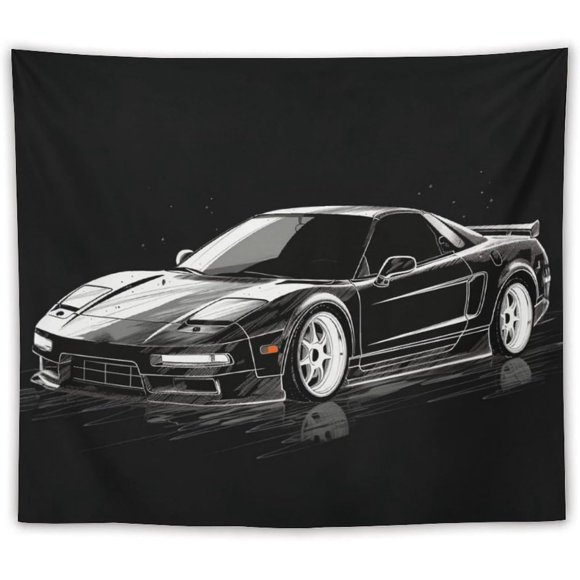 shiyou-Tapestry Wall Hanging Decor Wall Art for Bedroom Living Room Dorm Picnic Japanese Jdm Car Nsx Black Cool Handsome. 50"x60"
