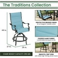 thumbnail image 4 of Hanover Traditions 5-Piece High-Dining Set in Blue with 4 Padded Counter-Height Swivel Chairs and a 30,000 BTU Fire Pit Dining Table, 4 of 9