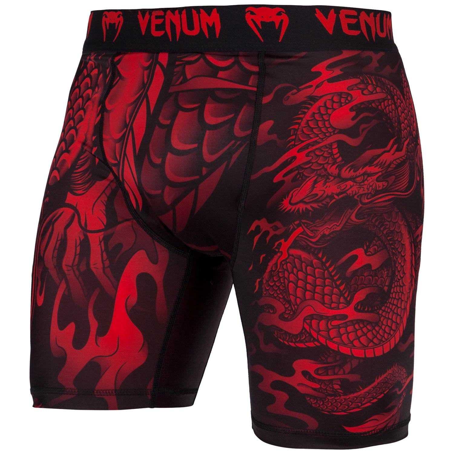 Venum Venum Men's Dragon's Flight Vale Tudo Shorts MMA BJJ Black/Red
