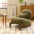 thumbnail image 5 of CQSXDA Velvet Accent Chair with Solid Wood Legs for Bedroom and Living Room, Armless Reading Chair, Green, 5 of 14