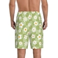 thumbnail image 3 of Kdxio Daisies Flowers Print Mens Sleep Shorts Bottoms Soft Comfy Pajama Wear Pants with Drawstring Pockets, 3 of 7