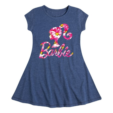 

Barbie - Pink Daisy Pattern Logo - Toddler And Youth Girls Fit And Flare Dress