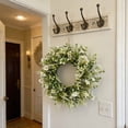 thumbnail image 4 of Bxaolu 15.7Inch Summer Spring Ivory Flowers Wreath for Front Door, Everyday Green Leaves Wreath with White Artificial Daisy Flower for Indoor and Outdoor, Rustic and Farmhouse Greenery Flower, 4 of 7